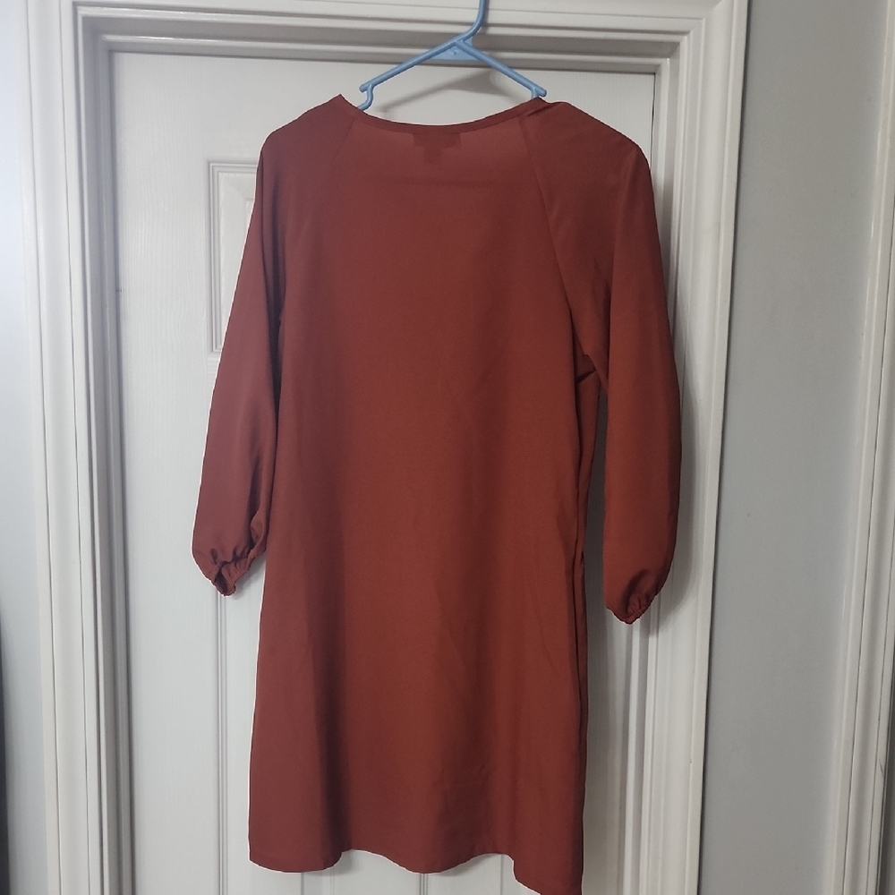 Tucker Women's Rust Mini Tunic Dress - Picture 2 of 4